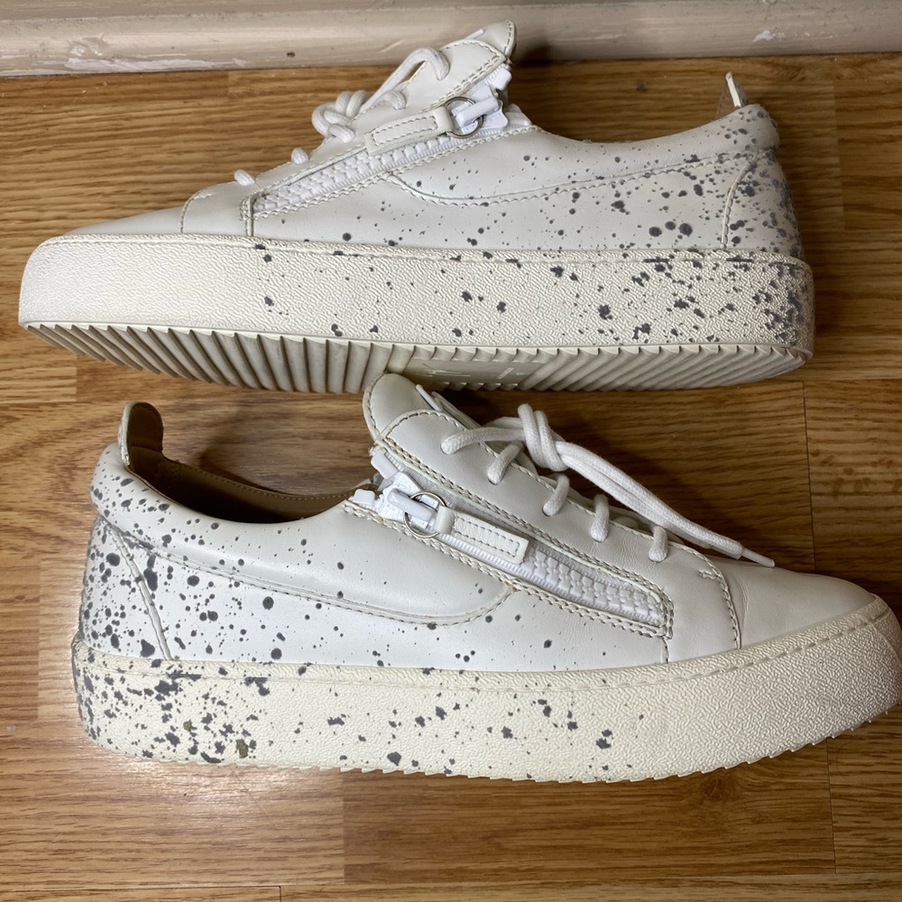 Giuseppe Zanotti White Frankie Spray Sneakers Size 7.5